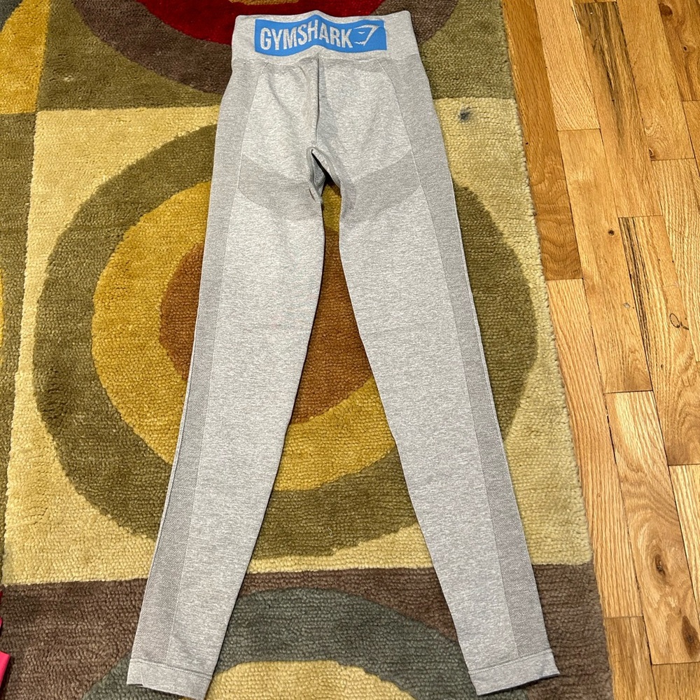 Gymshark Flex High Waisted Leggings Grey Blue Seamless Size XS